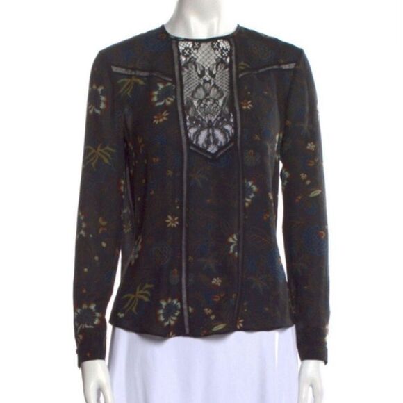 A.L.C. Noemi Silk Floral Chiffon Blouse XS 0 - Picture 2 of 9